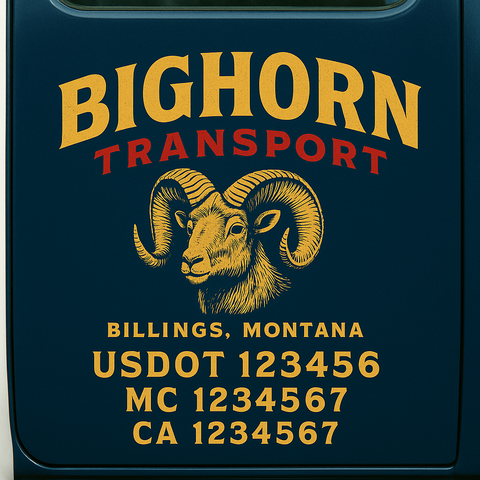 Custom Truck Door Decal Sticker Signs | US DOT Compliant Truck Door Lettering Templates | Make Your Own - Add Your Own Text (2-Pack)