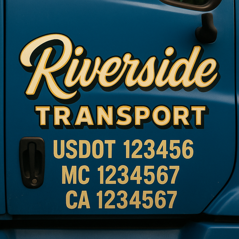 Custom Truck Door Decal Sticker Signs | US DOT Compliant Truck Door Lettering Templates | Make Your Own - Add Your Own Text (2-Pack)