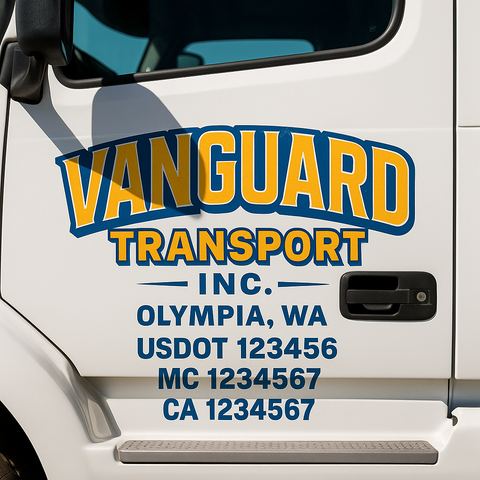 Custom Truck Door Decal Sticker Signs | US DOT Compliant Truck Door Lettering Templates | Make Your Own - Add Your Own Text (2-Pack)