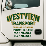 Custom Truck Door Decal Sticker Signs | US DOT Compliant Truck Door Lettering Templates | Make Your Own - Add Your Own Text (2-Pack)