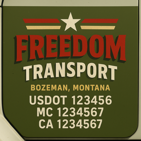 Custom Truck Door Decal Sticker Signs | US DOT Compliant Truck Door Lettering Templates | Make Your Own - Add Your Own Text (2-Pack)