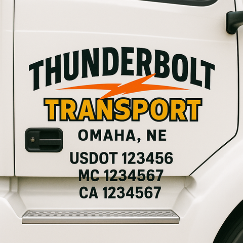 Custom Truck Door Decal Sticker Signs | US DOT Compliant Truck Door Lettering Templates | Make Your Own - Add Your Own Text (2-Pack)