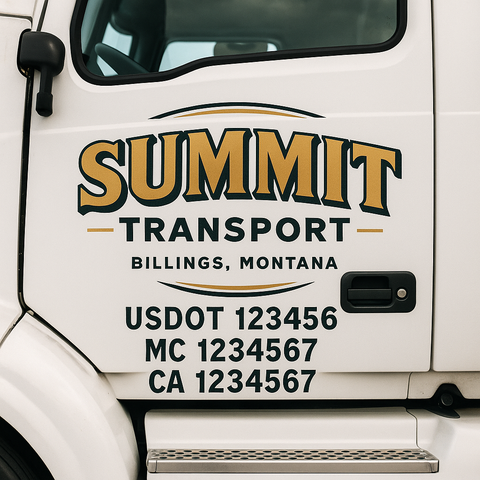 Custom Truck Door Decal Sticker Signs | US DOT Compliant Truck Door Lettering Templates | Make Your Own - Add Your Own Text (2-Pack)