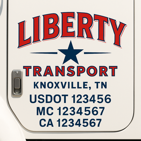 Custom Truck Door Decal Sticker Signs | US DOT Compliant Truck Door Lettering Templates | Make Your Own - Add Your Own Text (2-Pack)