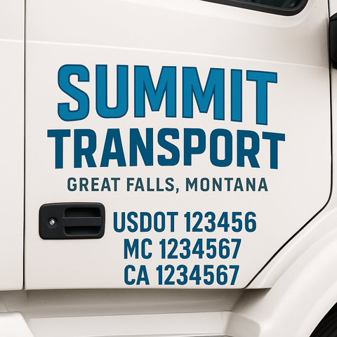 Custom Truck Door Decal Sticker Signs | US DOT Compliant Truck Door Lettering Templates | Make Your Own - Add Your Own Text (2-Pack)