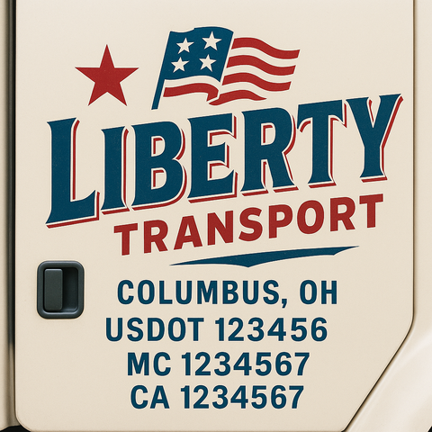 Custom Truck Door Decal Sticker Signs | US DOT Compliant Truck Door Lettering Templates | Make Your Own - Add Your Own Text (2-Pack)