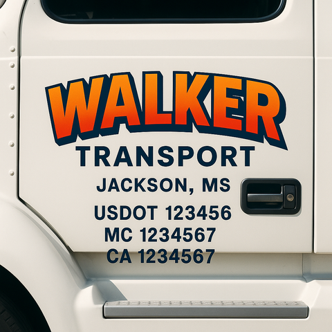 Custom Truck Door Decal Sticker Signs | US DOT Compliant Truck Door Lettering Templates | Make Your Own - Add Your Own Text (2-Pack)