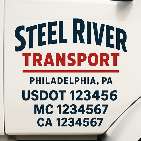 Custom Truck Door Decal Sticker Signs | US DOT Compliant Truck Door Lettering Templates | Make Your Own - Add Your Own Text (2-Pack)