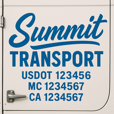 Custom Truck Door Decal Sticker Signs | US DOT Compliant Truck Door Lettering Templates | Make Your Own - Add Your Own Text (2-Pack)