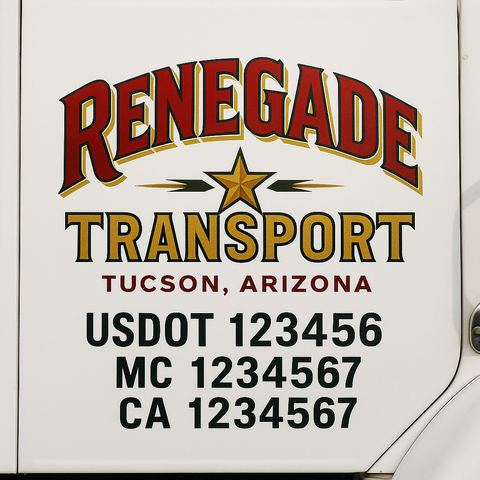 Custom Truck Door Decal Sticker Signs | US DOT Compliant Truck Door Lettering Templates | Make Your Own - Add Your Own Text (2-Pack)