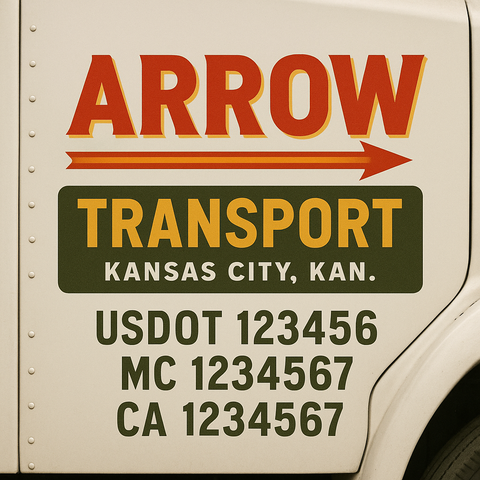 Custom Truck Door Decal Sticker Signs | US DOT Compliant Truck Door Lettering Templates | Make Your Own - Add Your Own Text (2-Pack)