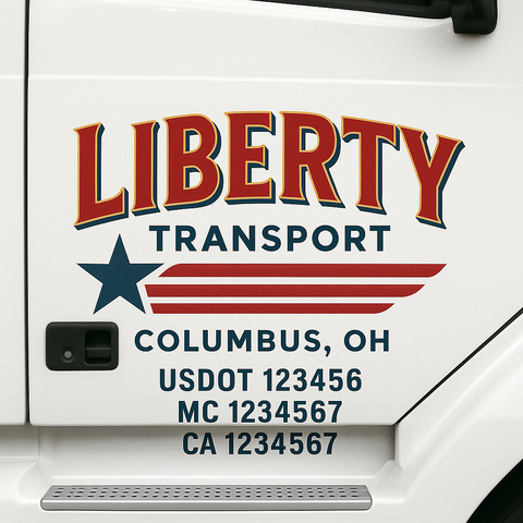 Custom Truck Door Decal Sticker Signs | US DOT Compliant Truck Door Lettering Templates | Make Your Own - Add Your Own Text (2-Pack)