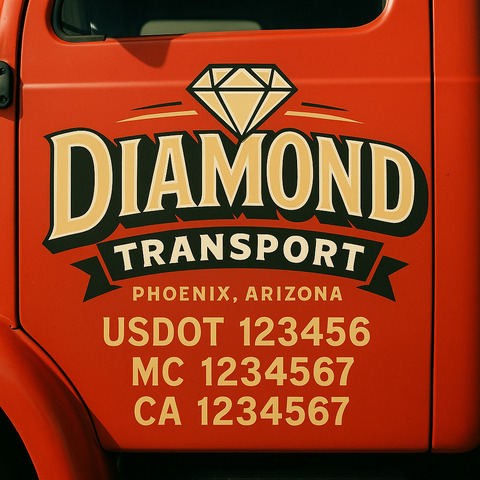 Custom Truck Door Decal Sticker Signs | US DOT Compliant Truck Door Lettering Templates | Make Your Own - Add Your Own Text (2-Pack)