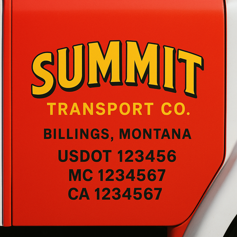 Custom Truck Door Decal Sticker Signs | US DOT Compliant Truck Door Lettering Templates | Make Your Own - Add Your Own Text (2-Pack)
