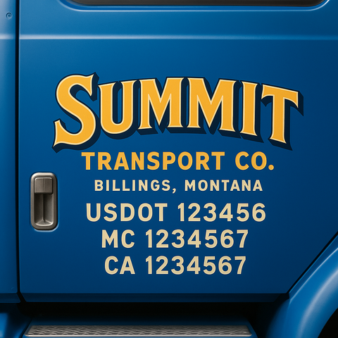 Custom Truck Door Decal Sticker Signs | US DOT Compliant Truck Door Lettering Templates | Make Your Own - Add Your Own Text (2-Pack)