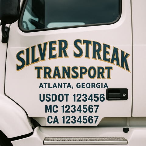 Custom Truck Door Decal Sticker Signs | US DOT Compliant Truck Door Lettering Templates | Make Your Own - Add Your Own Text (2-Pack)