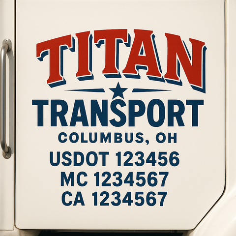 Custom Truck Door Decal Sticker Signs | US DOT Compliant Truck Door Lettering Templates | Make Your Own - Add Your Own Text (2-Pack)