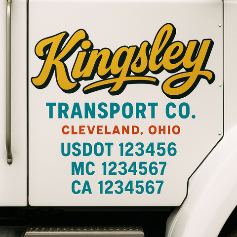 Custom Truck Door Decal Sticker Signs | US DOT Compliant Truck Door Lettering Templates | Make Your Own - Add Your Own Text (2-Pack)
