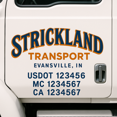 Custom Truck Door Decal Sticker Signs | US DOT Compliant Truck Door Lettering Templates | Make Your Own - Add Your Own Text (2-Pack)