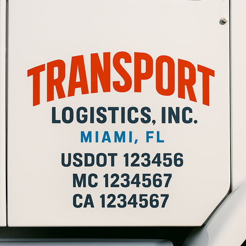 Custom Truck Door Decal Sticker Signs | US DOT Compliant Truck Door Lettering Templates | Make Your Own - Add Your Own Text (2-Pack)