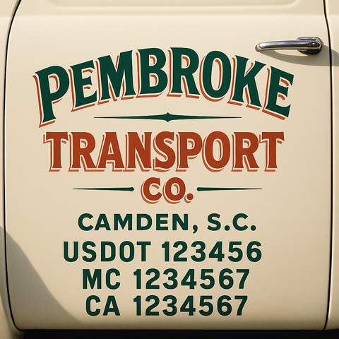 Custom Truck Door Decal Sticker Signs | US DOT Compliant Truck Door Lettering Templates | Make Your Own - Add Your Own Text (2-Pack)