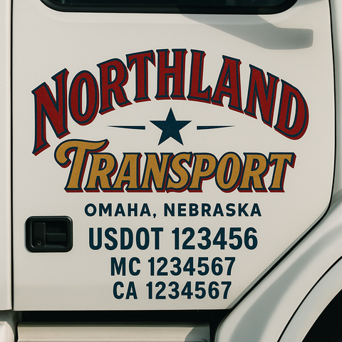 Custom Truck Door Decal Sticker Signs | US DOT Compliant Truck Door Lettering Templates | Make Your Own - Add Your Own Text (2-Pack)