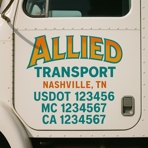 Custom Truck Door Decal Sticker Signs | US DOT Compliant Truck Door Lettering Templates | Make Your Own - Add Your Own Text (2-Pack)
