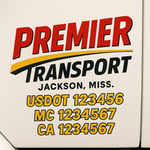 Custom Truck Door Decal Sticker Signs | US DOT Compliant Truck Door Lettering Templates | Make Your Own - Add Your Own Text (2-Pack)