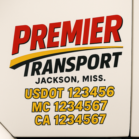 Custom Truck Door Decal Sticker Signs | US DOT Compliant Truck Door Lettering Templates | Make Your Own - Add Your Own Text (2-Pack)