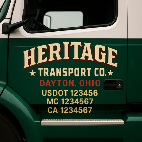 Custom Truck Door Decal Sticker Signs | US DOT Compliant Truck Door Lettering Templates | Make Your Own - Add Your Own Text (2-Pack)