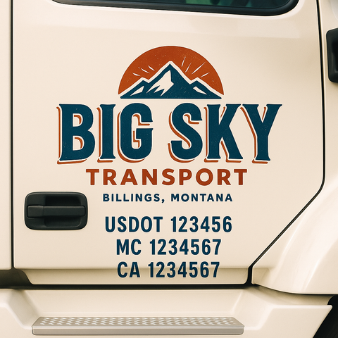 Custom Truck Door Decal Sticker Signs | US DOT Compliant Truck Door Lettering Templates | Make Your Own - Add Your Own Text (2-Pack)