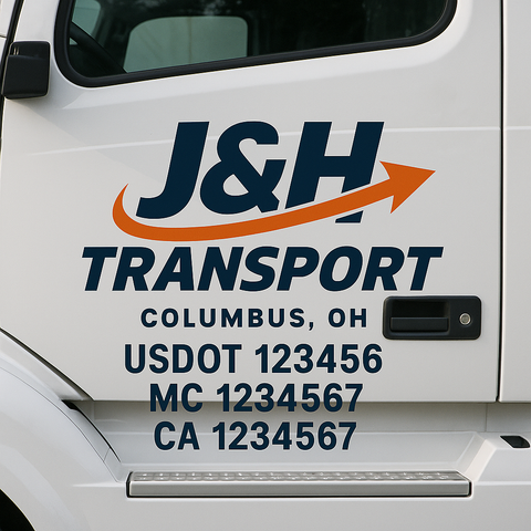 Custom Truck Door Decal Sticker Signs | US DOT Compliant Truck Door Lettering Templates | Make Your Own - Add Your Own Text (2-Pack)