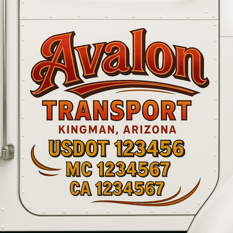Custom Truck Door Decal Sticker Signs | US DOT Compliant Truck Door Lettering Templates | Make Your Own - Add Your Own Text (2-Pack)