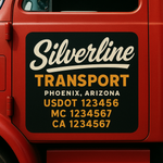 Custom Truck Door Decal Sticker Signs | US DOT Compliant Truck Door Lettering Templates | Make Your Own - Add Your Own Text (2-Pack)