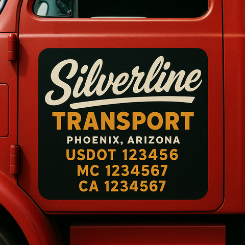 Custom Truck Door Decal Sticker Signs | US DOT Compliant Truck Door Lettering Templates | Make Your Own - Add Your Own Text (2-Pack)