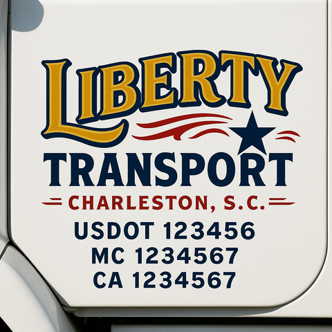 Custom Truck Door Decal Sticker Signs | US DOT Compliant Truck Door Lettering Templates | Make Your Own - Add Your Own Text (2-Pack)