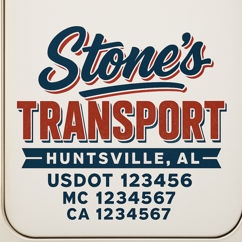 Custom Truck Door Decal Sticker Signs | US DOT Compliant Truck Door Lettering Templates | Make Your Own - Add Your Own Text (2-Pack)