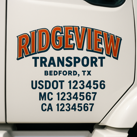 Custom Truck Door Decal Sticker Signs | US DOT Compliant Truck Door Lettering Templates | Make Your Own - Add Your Own Text (2-Pack)