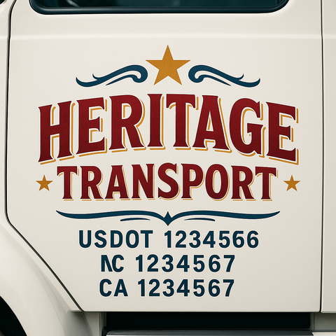 Custom Truck Door Decal Sticker Signs | US DOT Compliant Truck Door Lettering Templates | Make Your Own - Add Your Own Text (2-Pack)