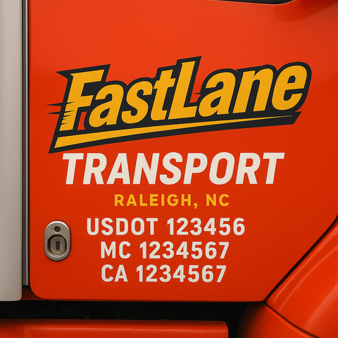 Custom Truck Door Decal Sticker Signs | US DOT Compliant Truck Door Lettering Templates | Make Your Own - Add Your Own Text (2-Pack)