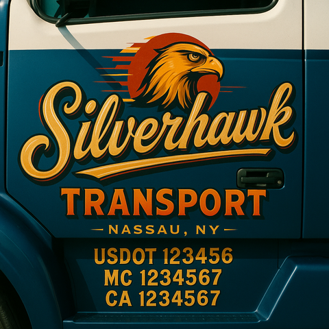 Custom Truck Door Decal Sticker Signs | US DOT Compliant Truck Door Lettering Templates | Make Your Own - Add Your Own Text (2-Pack)