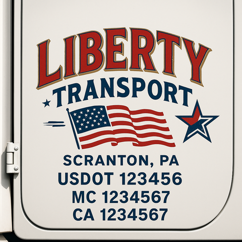 Custom Truck Door Decal Sticker Signs | US DOT Compliant Truck Door Lettering Templates | Make Your Own - Add Your Own Text (2-Pack)