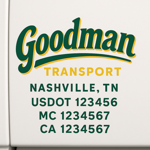 Custom Truck Door Decal Sticker Signs | US DOT Compliant Truck Door Lettering Templates | Make Your Own - Add Your Own Text (2-Pack)