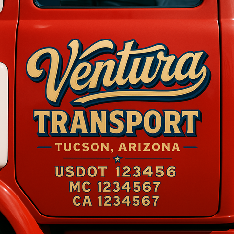 Custom Truck Door Decal Sticker Signs | US DOT Compliant Truck Door Lettering Templates | Make Your Own - Add Your Own Text (2-Pack)