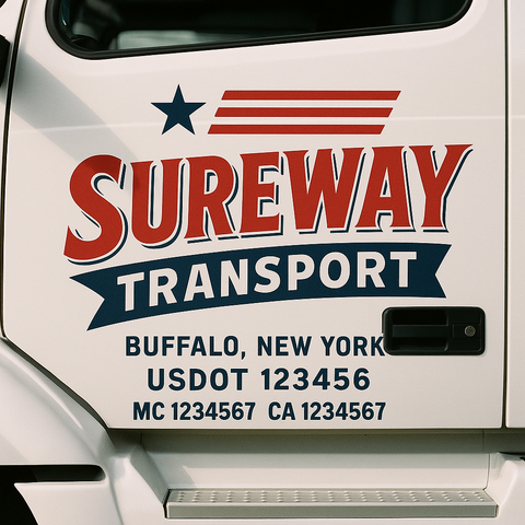 Custom Truck Door Decal Sticker Signs | US DOT Compliant Truck Door Lettering Templates | Make Your Own - Add Your Own Text (2-Pack)