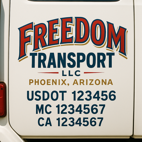 Custom Truck Door Decal Sticker Signs | US DOT Compliant Truck Door Lettering Templates | Make Your Own - Add Your Own Text (2-Pack)