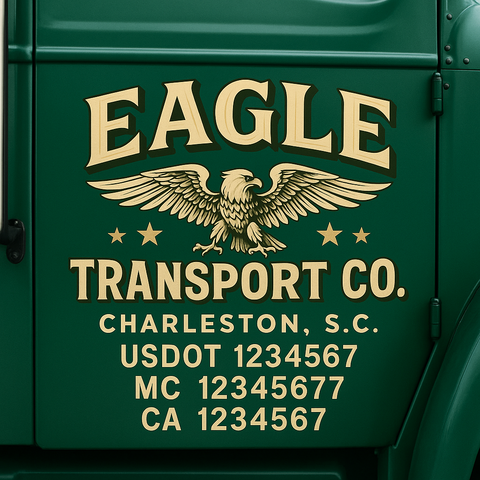 Custom Truck Door Decal Sticker Signs | US DOT Compliant Truck Door Lettering Templates | Make Your Own - Add Your Own Text (2-Pack)