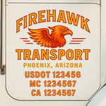 Custom Truck Door Decal Sticker Signs | US DOT Compliant Truck Door Lettering Templates | Make Your Own - Add Your Own Text (2-Pack)