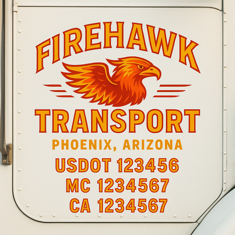 Custom Truck Door Decal Sticker Signs | US DOT Compliant Truck Door Lettering Templates | Make Your Own - Add Your Own Text (2-Pack)