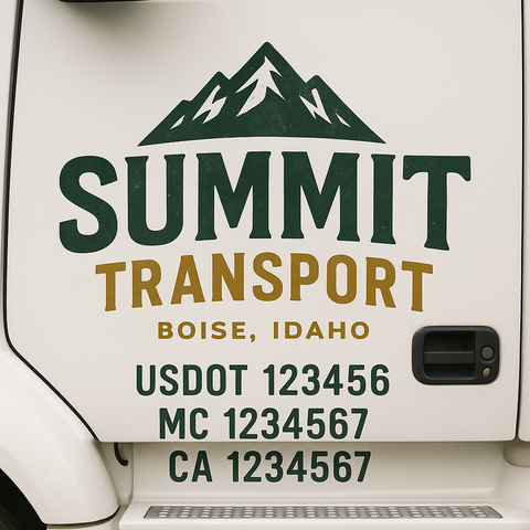 Custom Truck Door Decal Sticker Signs | US DOT Compliant Truck Door Lettering Templates | Make Your Own - Add Your Own Text (2-Pack)
